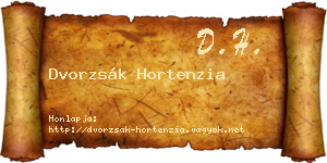 Dvorzsák Hortenzia névjegykártya